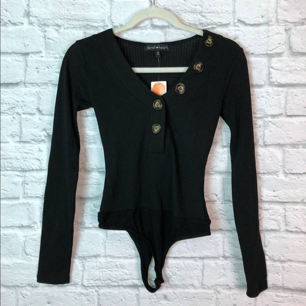 NWT Derek Heart black bodysuit size small